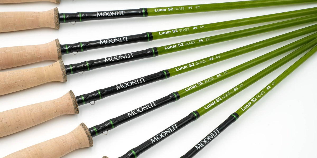 8 ft fiberglass fish poles Moonlit Lunar S2-GLASS Fiberglass Fly Rod #5wt 8' 4pc