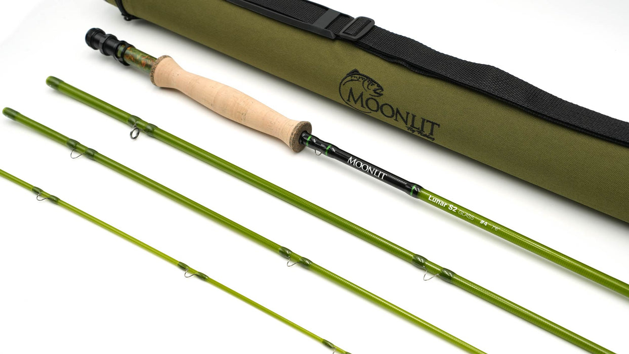 Moonlit Lunar S2-GLASS Fiberglass Fly Rod #5wt 8' 4pc Moonlit Lunar S2-GLASS Fiberglass Fly Rod #5wt 8' 4pc