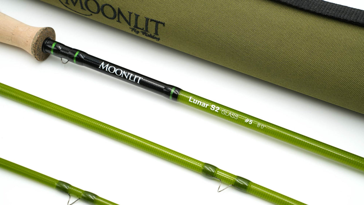 Moonlit Lunar S2-GLASS Fiberglass Fly Rod #5wt 8' 4pc Moonlit Lunar S2-GLASS Fiberglass Fly Rod #5wt 8' 4pc