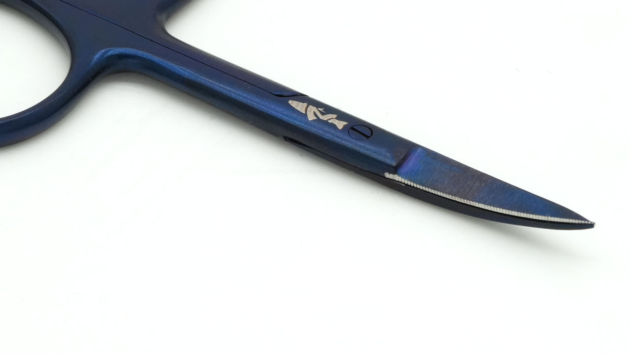 NIRVANA RAZOR Scissors with Tungsten Carbide Micro-Serrated Edge (Purple) 4 inch