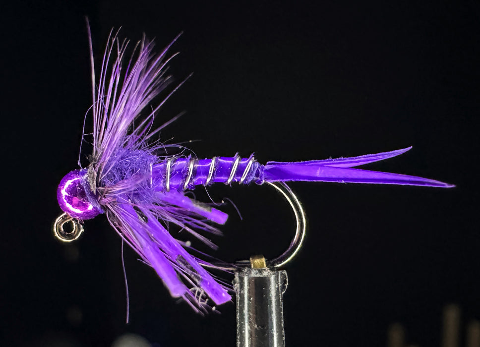 Purple USO Rubber Leg Soft Hackle Nymph #14 (6 flies)