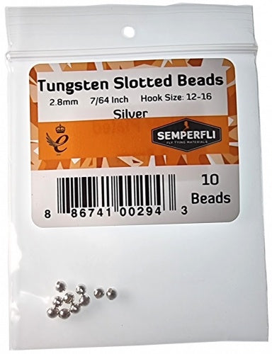 20pc Nimrod's Tackle Silver Tungsten Slotted Beads Fly Tying - 2.0mm To 4.6mm
