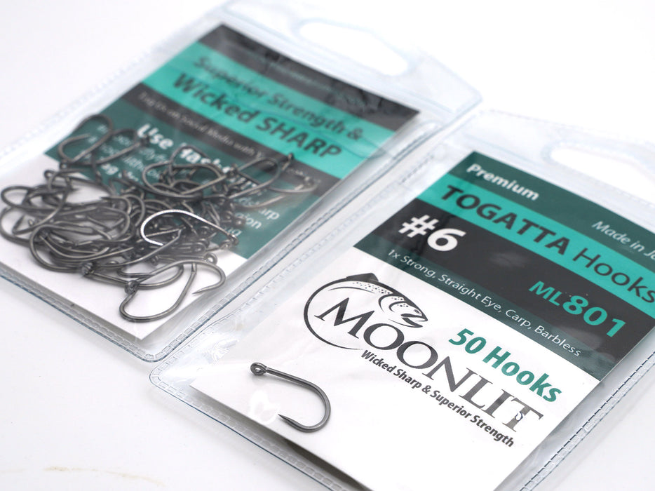 Moonlit TOGATTA ML801 Premium Barbless Hook (50 pack)
