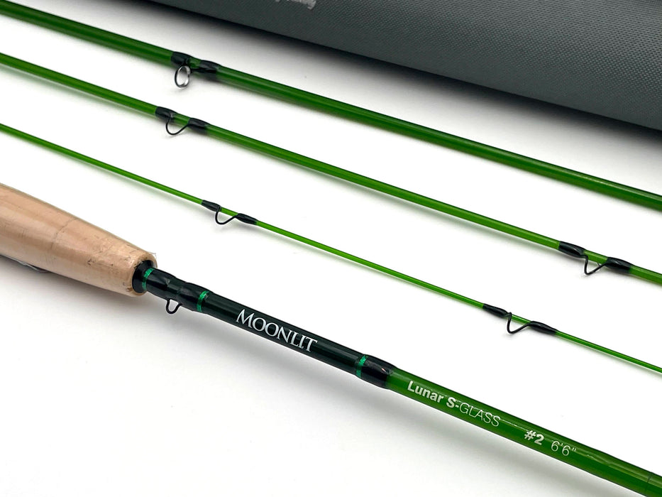 clearance fly fishing rods Moonlit Lunar S-GLASS Fiberglass Fly Rod w/case (old model clearance)