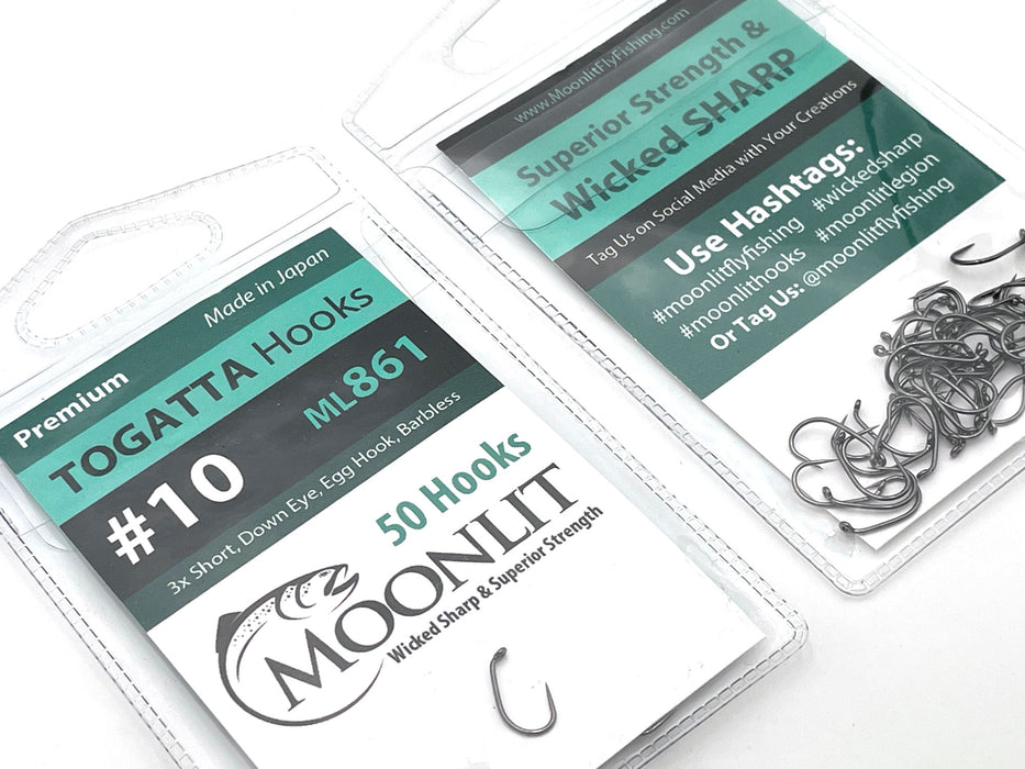Moonlit TOGATTA ML861 Premium Barbless Hook (50 pack)