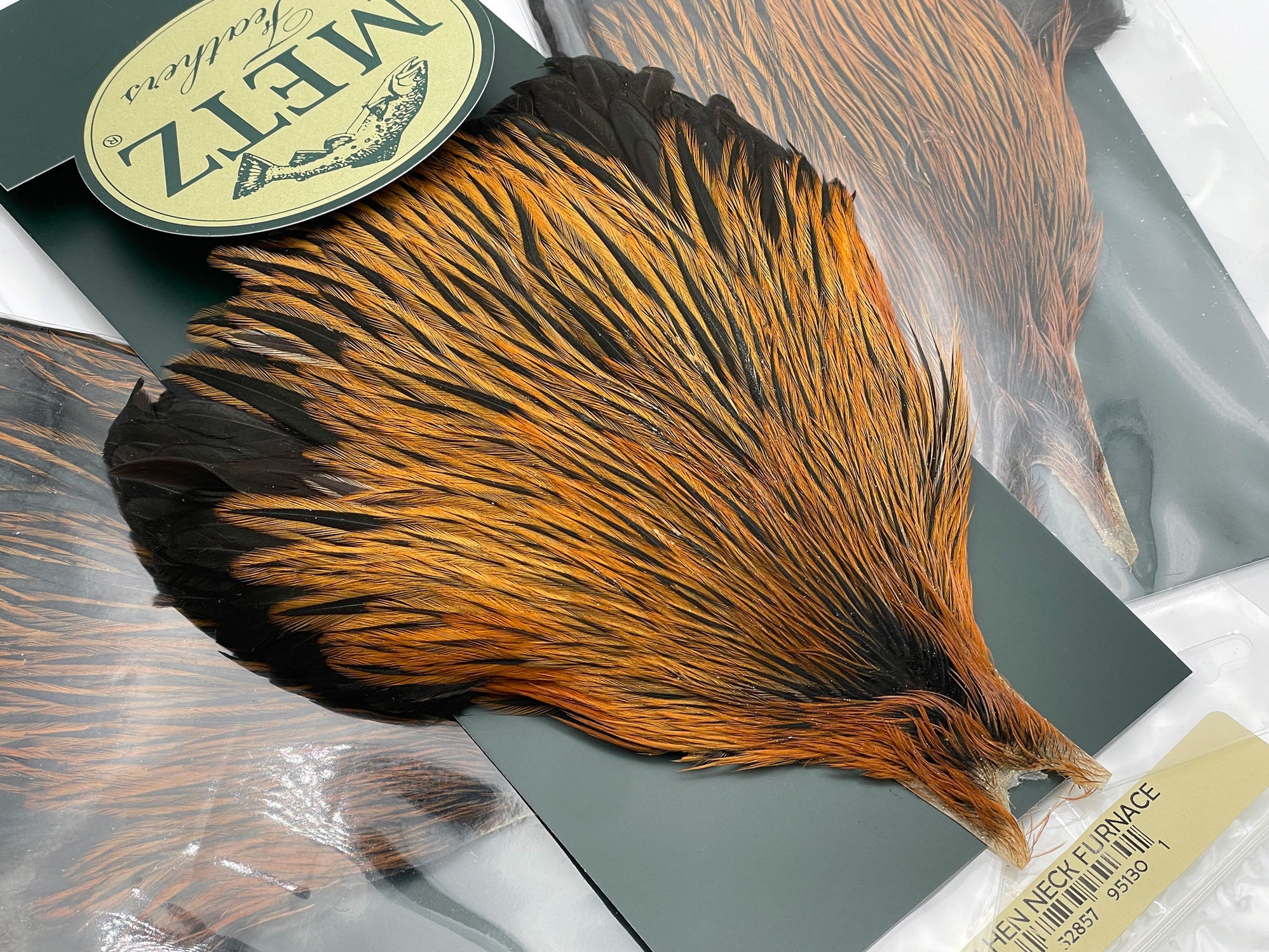 Metz Premium Black Cape Neck Half Hackle Feathers For Fly Tying - Sizes 8s-20s
